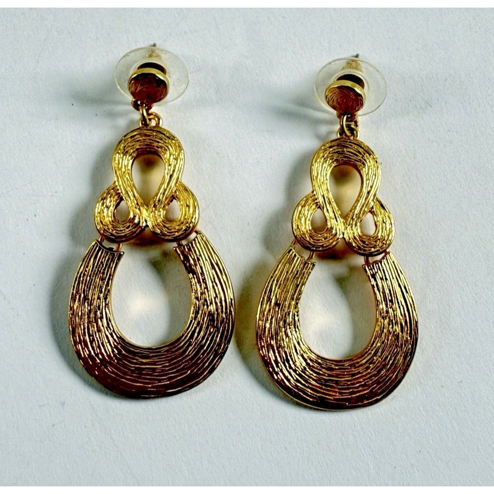 Lilly Pulitzer Fantasea Gold Textured Swirl Earrings 2"